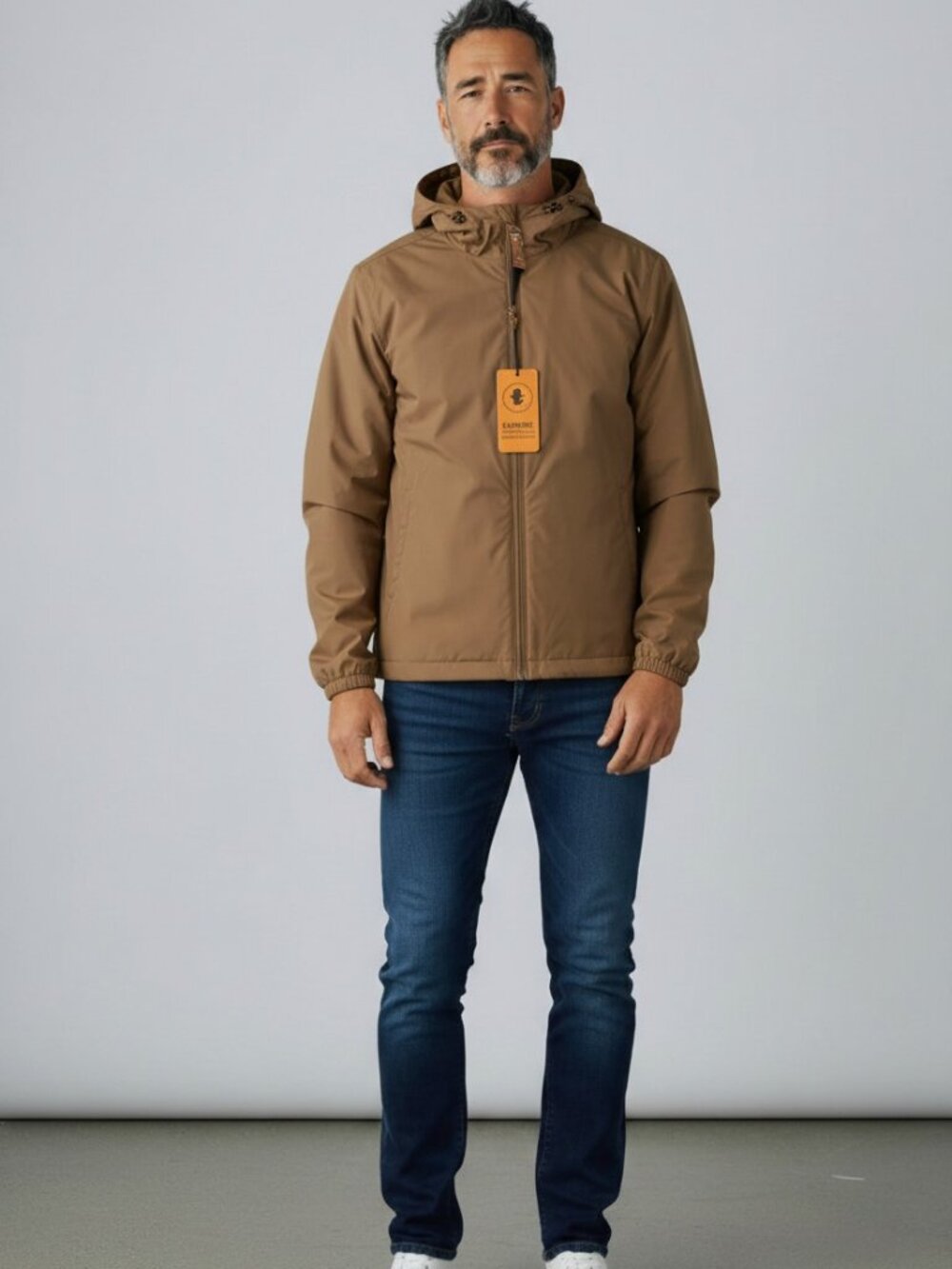 Save The Duck Zeno Mens Water Resistant Jacket Elephant Grey Hooded Full Zip